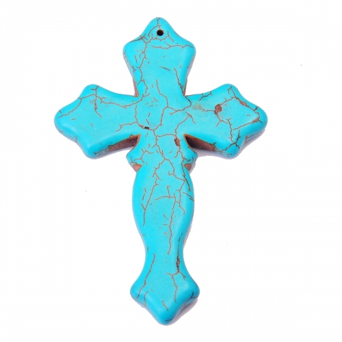 75X50MM Turquoise Cross Pendant
