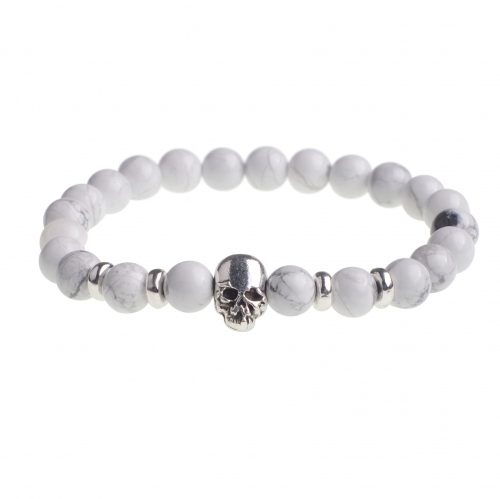 Skull bracelet for men / Skull bracelet for women: skull charm, skull jewelry for women, bracelets men, bracelet beads, natural stone bracelet , beads