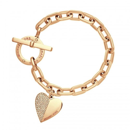 Rose Gold Alloy Bracelet With Diamond Heart Women Fashion Gift For Women Fashion Bracelets