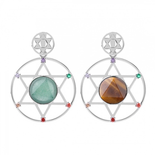 Natural Crystal Pendant, Star Series Hexagonal Star Energy Stone Pendant