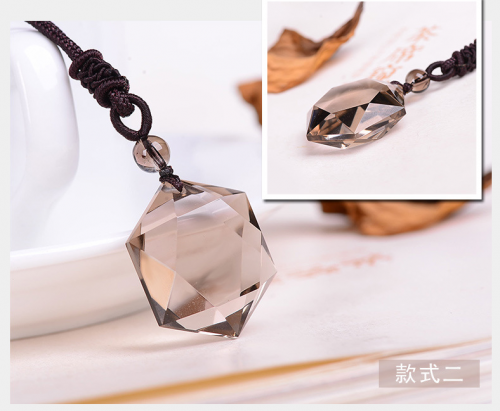 Six-pointed star Energy Stone Natural Crystal Pendant Necklace for Men and Women