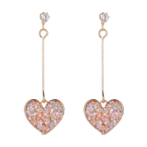 Zircon Heart Long Pendant Lovely Gift Valentine Jewelry for Women