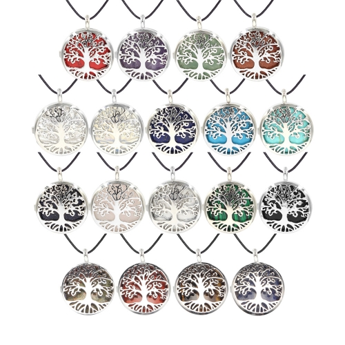 Fashion hollow tree of life pendant healing crystal pendant necklace jewelry gift