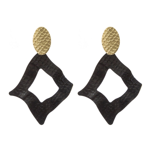 Geometric earrings with irregular hollow earrings