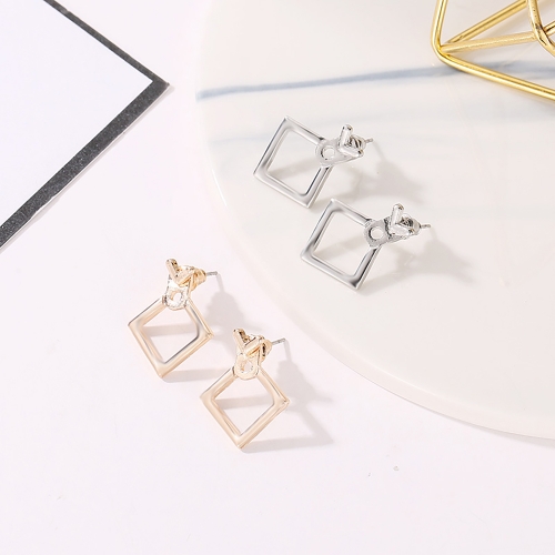 Simple personality geometric square triangular stud earrings go with everything