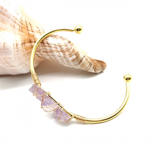 Druzy Gemstone Cuff Bracelet for Women Girls Handmade Gold Wire Woven Lift of tree Healing Chakra Crystal Friendship Bangle Charms Jewelry