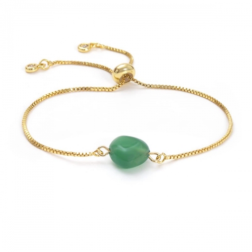 Women Crystal Gold Chain Bracelet Diffuse Energy Healing Chakra Yoga Cuff Raw Gemstone Bangle Rough Original Stone Couple Jewelry